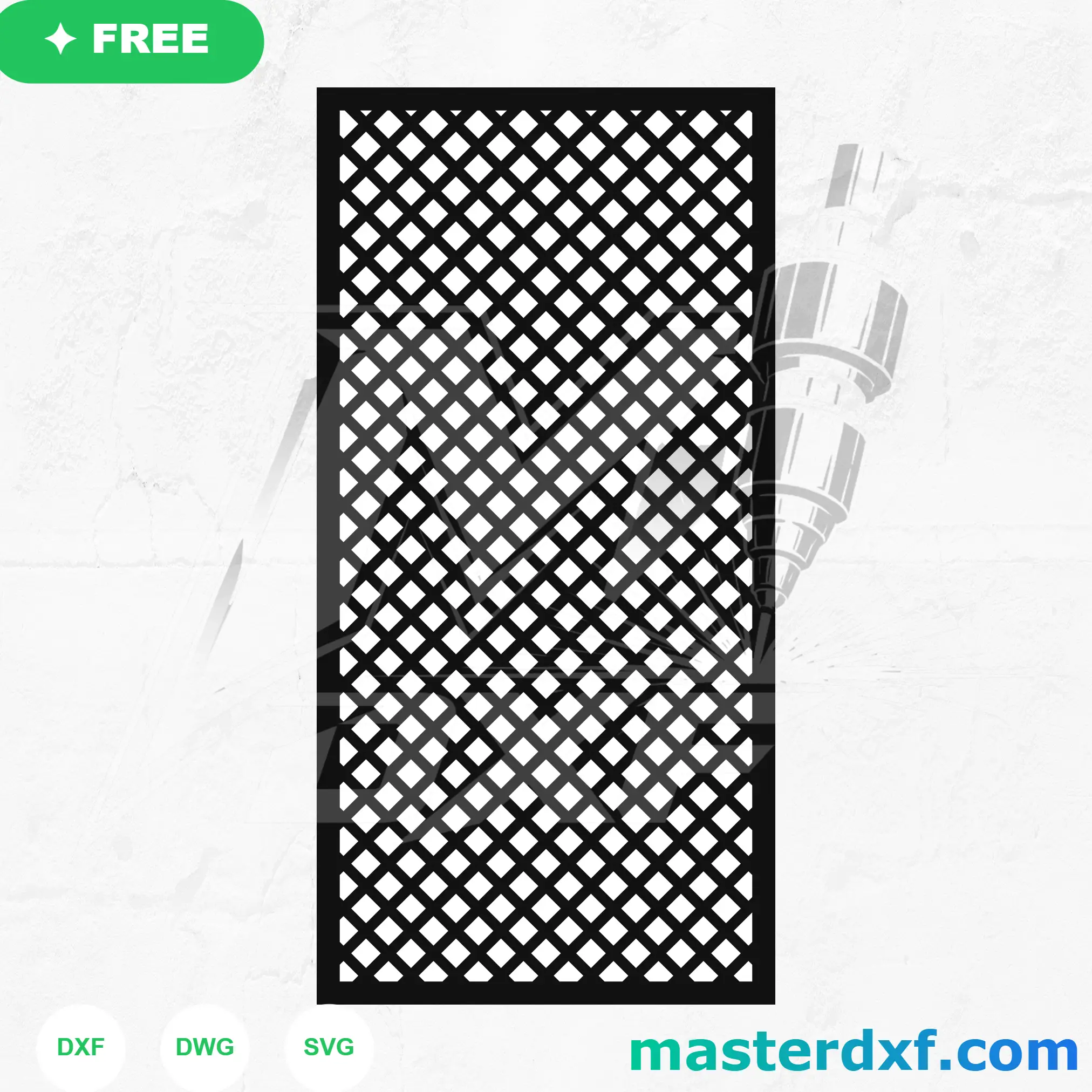 Classic Diagonal Diamond Lattice Cross-Hatch Gate Design DXF File